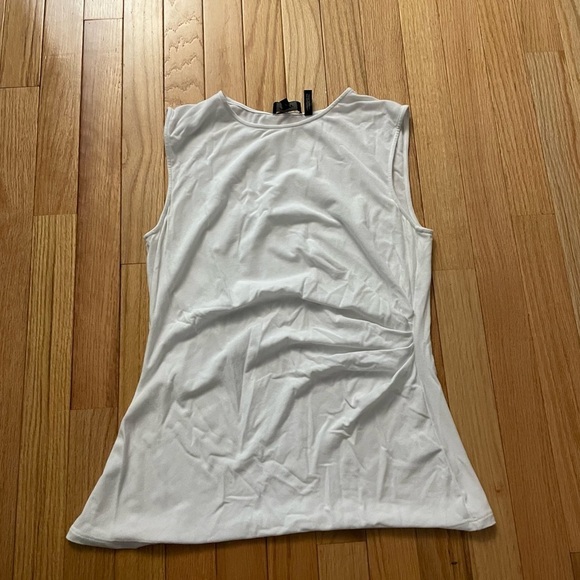 THEORY Sleeveless White Tee Shirt Size Large - Picture 1 of 5